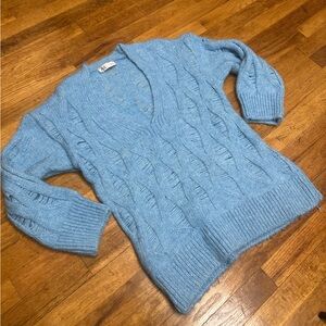 Zara Light Blue Textured Knit sweater XS